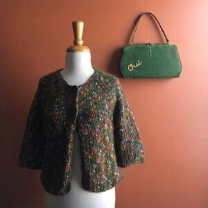 RELATIVITY Knit Green Cardigan SMALL